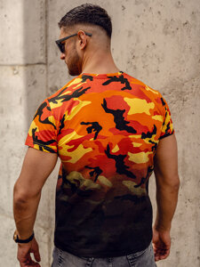 Men's Camo Printed T-shirt Orange Bolf S808A1