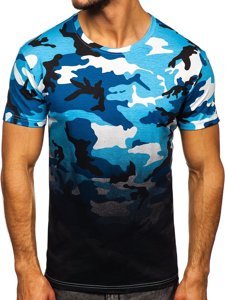 Men's Camo Printed T-shirt Sky Blue Bolf S808