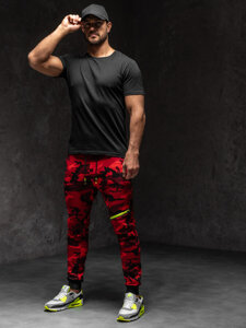 Men's Camo Sweatpants Red Bolf KK04A1