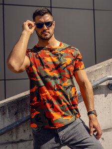 Men's Camo T-shirt Green-Orange Bolf S807A1