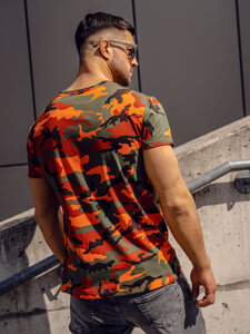 Men's Camo T-shirt Green-Orange Bolf S807A1