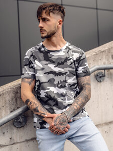 Men's Camo T-shirt Grey Bolf S807A1