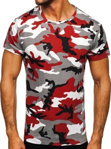 Men's Camo T-shirt Grey-Claret Bolf S807