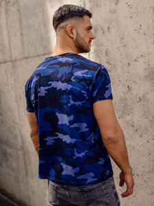 Men's Camo T-shirt Navy Blue Bolf S807A1