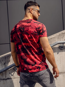 Men's Camo T-shirt Red Bolf S807A1