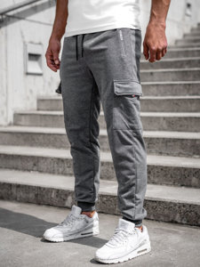 Men's Cargo Jogger Sweatpants Anthracite Bolf JX5068A