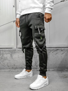 Men's Cargo Jogger Sweatpants Black Bolf HSS015A