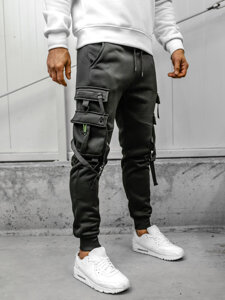 Men's Cargo Jogger Sweatpants Black Bolf HSS015A