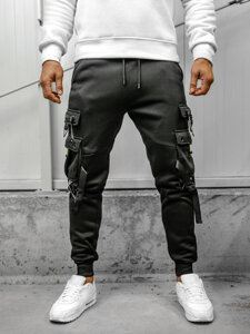 Men's Cargo Jogger Sweatpants Black Bolf HSS015A