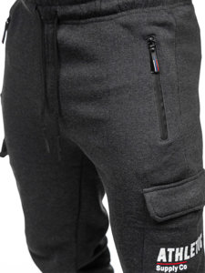 Men's Cargo Jogger Sweatpants Graphite Bolf JX6028