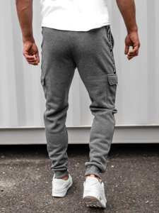 Men's Cargo Jogger Sweatpants Grey Bolf JX8715B