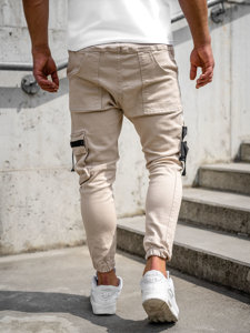 Men's Cargo Joggers Beige Bolf 6685