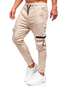 Men's Cargo Joggers Beige Bolf 6685