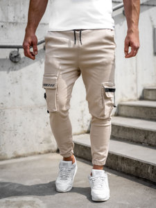 Men's Cargo Joggers Beige Bolf 6685