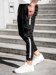 Men's Cargo Joggers Black Bolf 0012