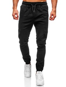 Men's Cargo Joggers Black Bolf 0858