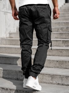 Men's Cargo Joggers Black Bolf 8956