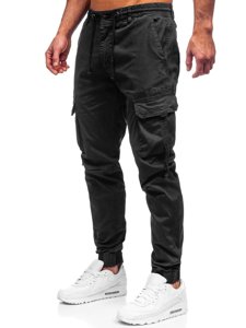 Men's Cargo Joggers Black Bolf 8956