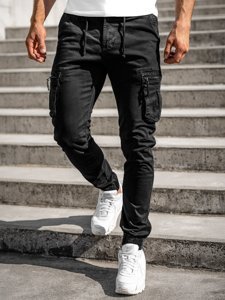 Men's Cargo Joggers Black Bolf 8983