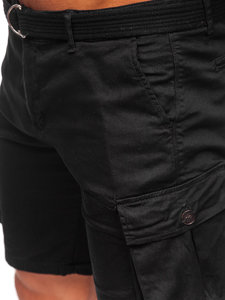 Men's Cargo Shorts with Belt Black Bolf 010