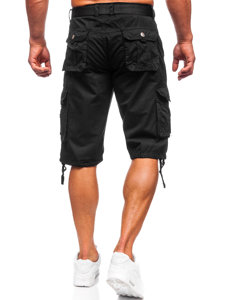 Men's Cargo Shorts with Belt Black Bolf 77885