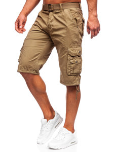 Men's Cargo Shorts with Belt Camel Bolf 77885