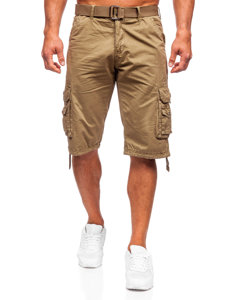 Men's Cargo Shorts with Belt Camel Bolf 77885