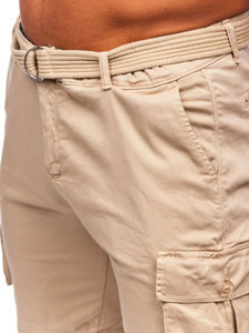 Men's Cargo Shorts with belt Camel Bolf 010