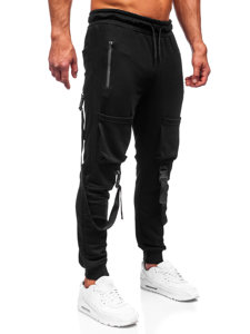 Men's Cargo Sweatpants Black Bolf 6581