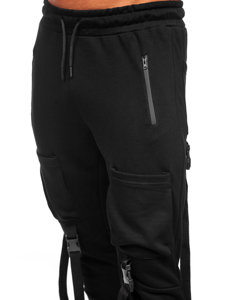 Men's Cargo Sweatpants Black Bolf 6581