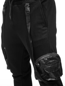 Men's Cargo Sweatpants Black Bolf 6583