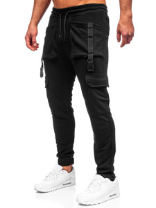 Men's Cargo Sweatpants Black Bolf 6584