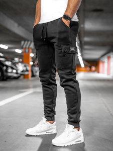 Men's Cargo Sweatpants Black Bolf JX325A