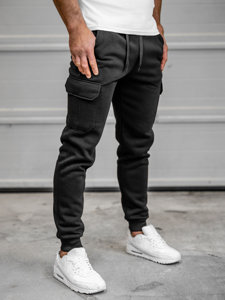 Men's Cargo Sweatpants Black Bolf JX8709