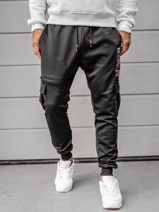 Men's Cargo Sweatpants Black Bolf K10287A