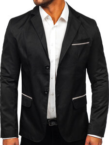 Men's Casual Blazer Black-Grey Bolf Y606