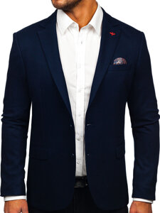 Men’s Casual Blazer Navy Blue Bolf 02