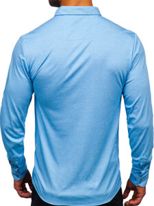 Men's Casual Long Sleeve Shirt Blue Bolf 500