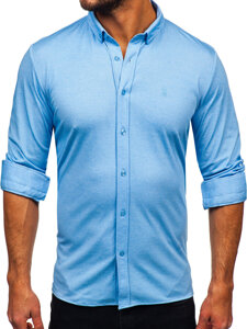 Men's Casual Long Sleeve Shirt Blue Bolf 500