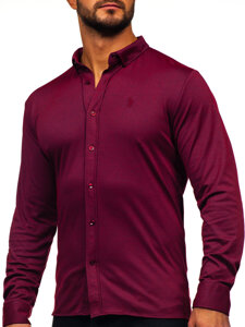 Men's Casual Long Sleeve Shirt Claret Bolf 500