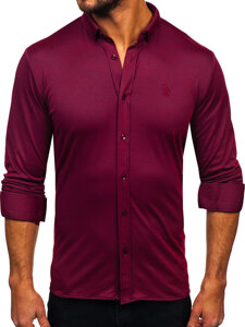 Men's Casual Long Sleeve Shirt Claret Bolf 500