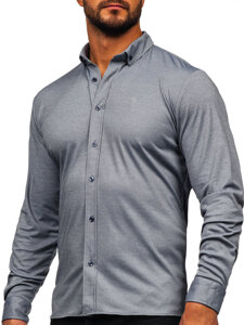 Men's Casual Long Sleeve Shirt Grey Bolf 500