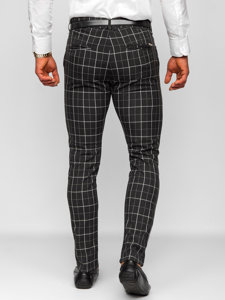 Men's Checkered Chino Pants Black Bolf 0032