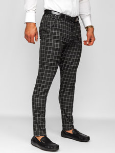 Men's Checkered Chino Pants Black Bolf 0035