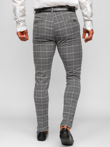 Men's Checkered Chinos Anthracite Bolf 0032