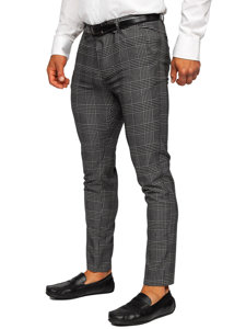 Men's Checkered Chinos Anthracite Bolf 0048