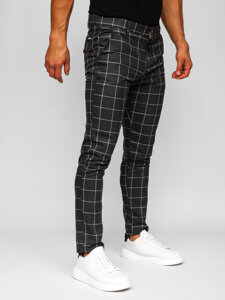 Men's Checkered Chinos Anthracite Bolf 0050