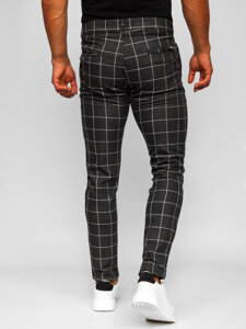 Men's Checkered Chinos Anthracite Bolf 0050