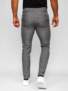 Men's Checkered Chinos Graphite-Black Bolf 0032