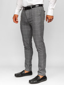 Men's Checkered Chinos Graphite Bolf 0040